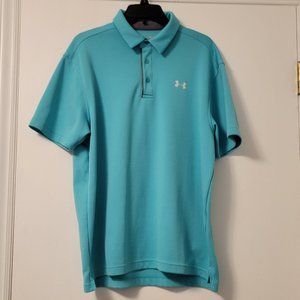 Under Armour men's heat gear mint aqua green polo size: L